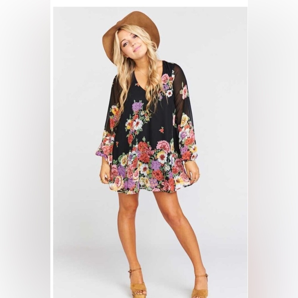 Show Me Your MuMu Black Floral Mini Dress